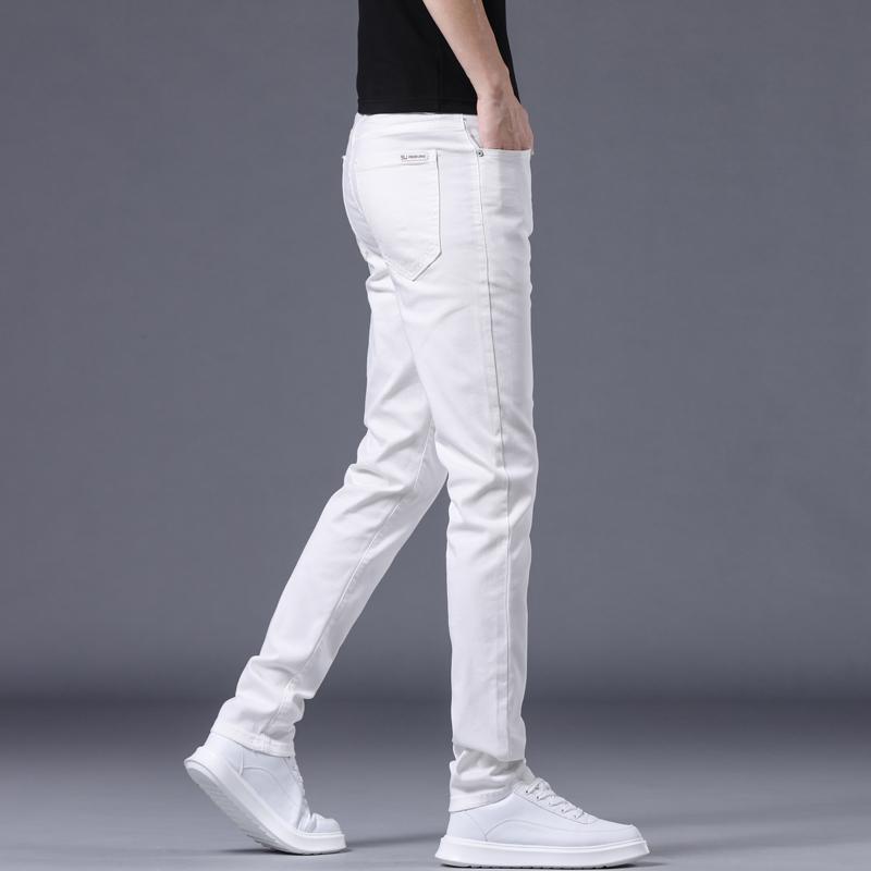 Skinney Pants - メンズ ファッション 服 オシャレ シンプル 大人 かっこいい 大きいサイズ ストリート 紳士服 ホワイト ジーンズ ストレート スリムフィット 春 ロング パンツ ストレッチ ハイエンド 快適 カジュアル