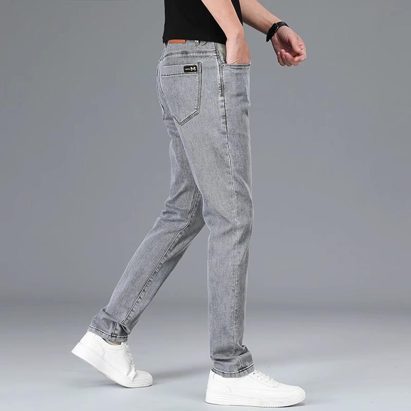 Skinney Pants - メンズ ファッション 服 オシャレ シンプル 大人 かっこいい 大きいサイズ ストリート 紳士服 スモークグレー ジーンズ 春 スリムフィット ストレート ストレッチ カジュアル ロング パンツ