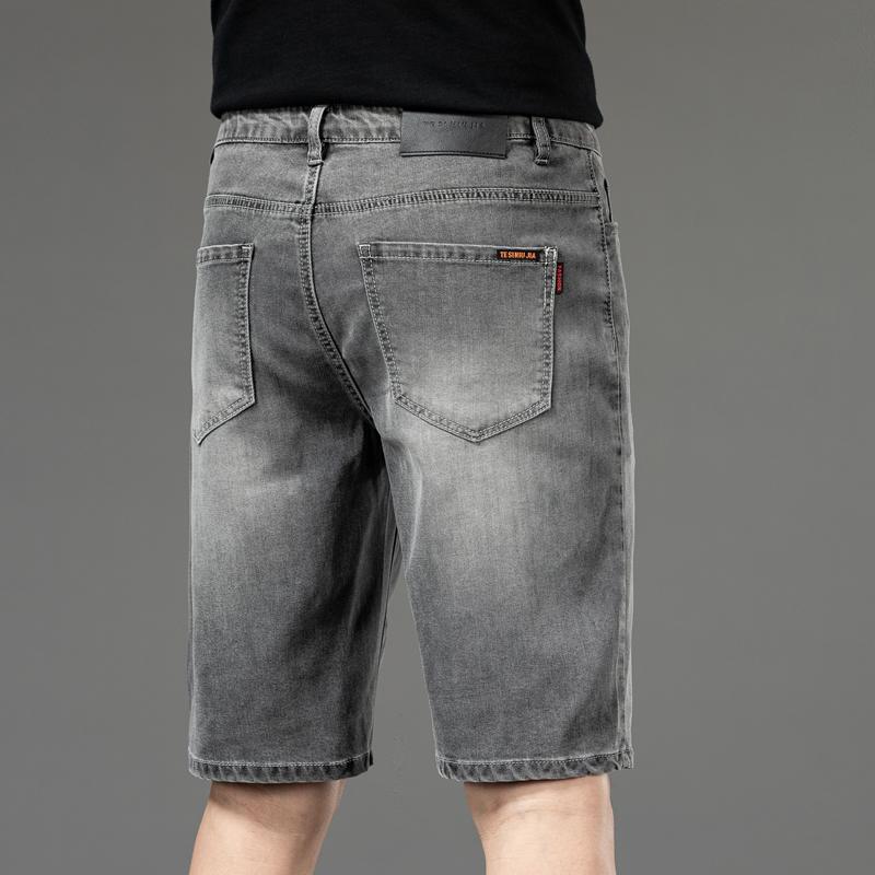 メンズ ファッション 服 オシャレ シンプル 大人 かっこいい 大きいサイズ ストリート 紳士服 夏 薄手 テンセルデニム パンツ ストレート ストレッチ カジュアル 五分丈 ミディアム