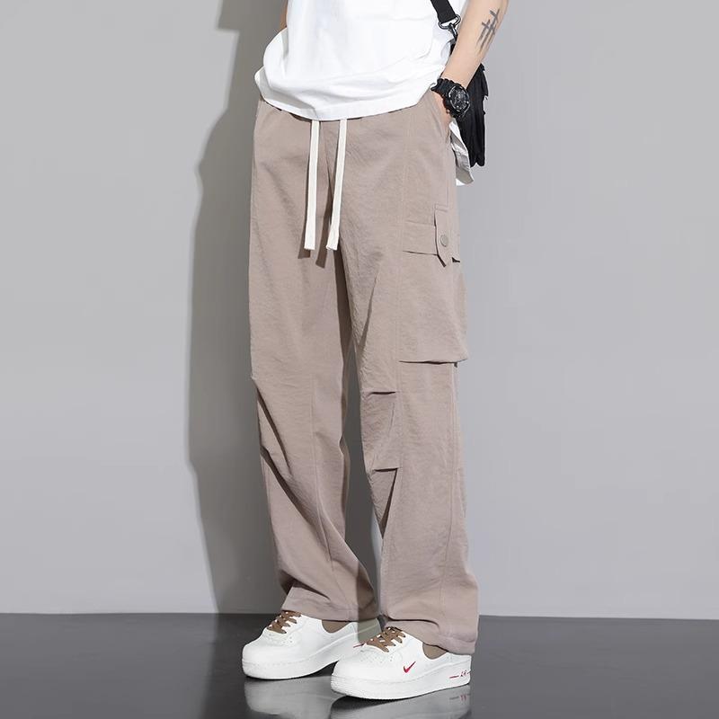 乐天商城 - メンズ ファッション 服 オシャレ シンプル 大人 かっこいい 大きいサイズ ストリート 紳士服 冷感 速乾 カジュアル パンツ 夏 薄手 ワイド レッグ ストレート ドレープ カーゴ