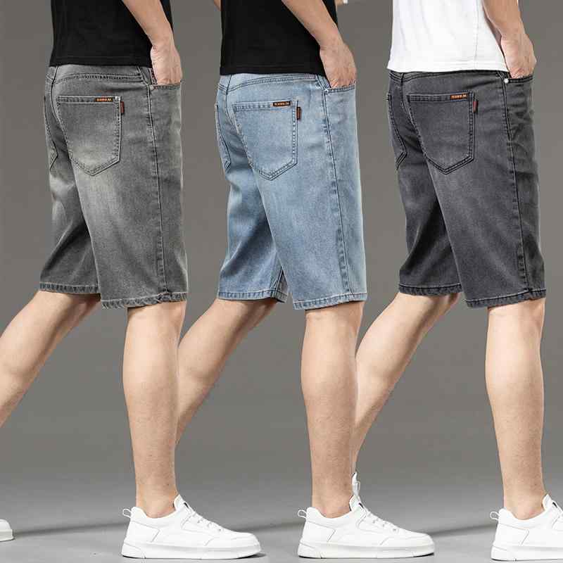 Short, Half Pants - メンズ ファッション 服 オシャレ シンプル 大人 かっこいい 大きいサイズ ストリート 紳士服 ハイエンド テンセルデニム パンツ ストレート 夏 薄手 リヨセル 五分丈 カジュアル ミドル