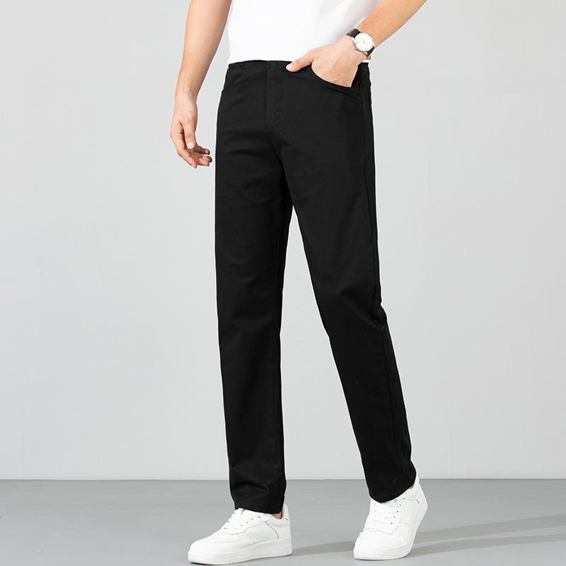 メンズ ファッション 服 オシャレ シンプル 大人 かっこいい 大きいサイズ ストリート 紳士服 ハイエンド 綿 ビジネス カジュアル パンツ 夏 通気性 快適 伸縮性 ストレッチ ストレッチ スリム ストレート(4)