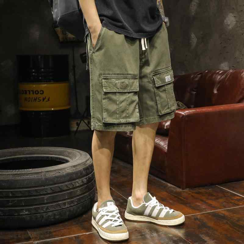 メンズ ファッション 服 オシャレ シンプル 大人 かっこいい 大きいサイズ ストリート 紳士服 レトロ パンツ 夏 カジュアル ミッド 綿 五分丈(4.0)