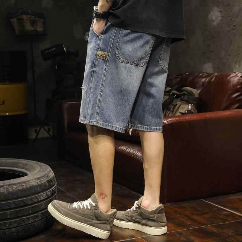 Short, Half Pants - メンズ ファッション 服 オシャレ シンプル 大人 かっこいい 大きいサイズ ストリート 紳士服 ダメージ 加工 リップド デニム パンツ ゆったり 夏 レトロ ウォッシュド 五分丈