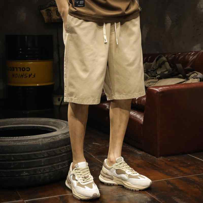 Cotton Pants - メンズ ファッション 服 オシャレ シンプル 大人 かっこいい 大きいサイズ ストリート 紳士服 カジュアル パンツ ゆったり 夏 綿 カーキ 快適 ワークウェア 五分丈