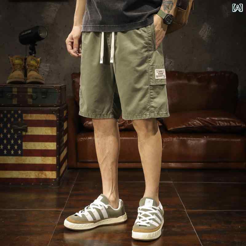 メンズ ファッション 服 オシャレ シンプル 大人 かっこいい 大きいサイズ ストリート 紳士服 マウンテン アウトドア ワーク パンツ 夏 薄手 四半期 ズボン ストレート コットン 通気性 カジュアル ミドル丈