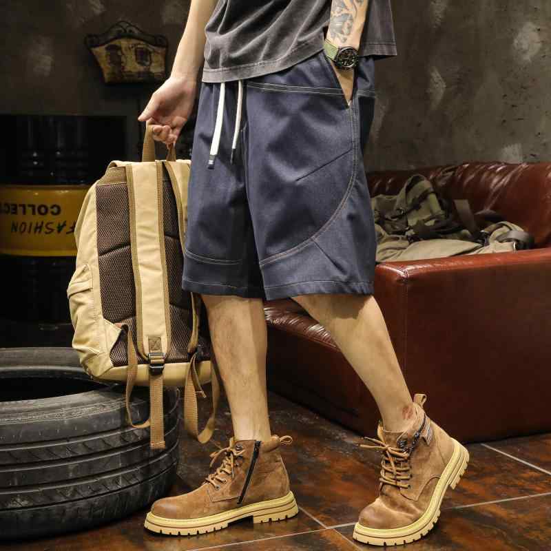 メンズ ファッション 服 オシャレ シンプル 大人 かっこいい 大きいサイズ ストリート 紳士服 アメリカン ストリート ワーク パンツ パッチワーク 冷感 パンツ 夏 薄手 ドローストリング ストレート