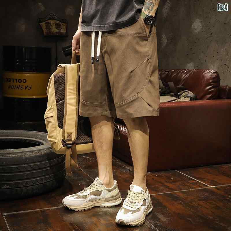 メンズ ファッション 服 オシャレ シンプル 大人 かっこいい 大きいサイズ ストリート 紳士服 アメリカン ストリート ワーク パンツ パッチワーク 冷感 パンツ 夏 薄手 ドローストリング ストレート