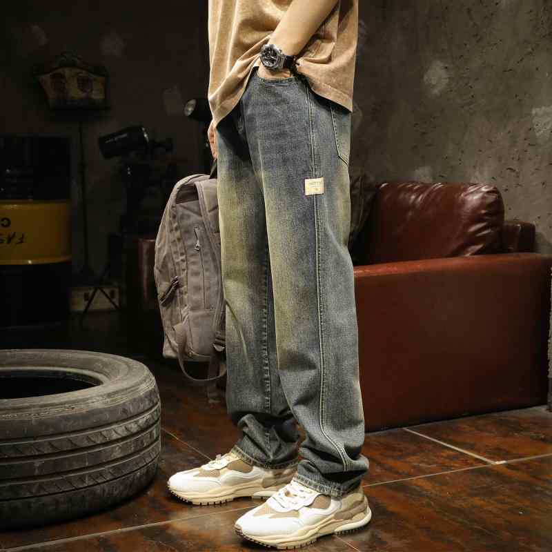 Pants - メンズ ファッション 服 オシャレ シンプル 大人 かっこいい 大きいサイズ ストリート 紳士服 オーバー アメリカン ストリート ジーンズ 春秋 ファッション ストレート ロング パンツ