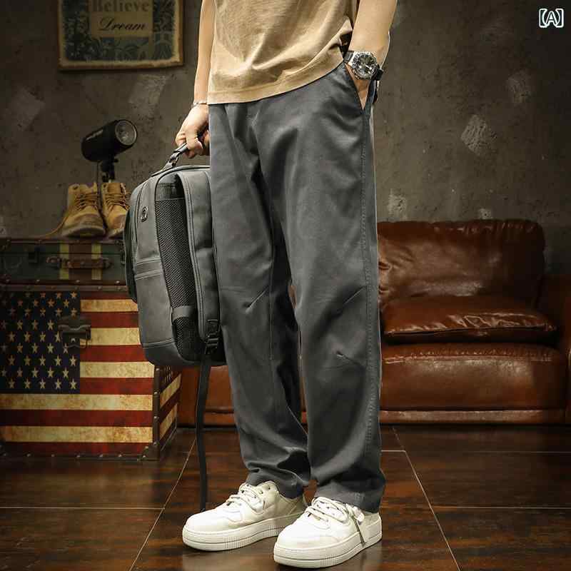 メンズ ファッション 服 オシャレ シンプル 大人 かっこいい 大きいサイズ ストリート 紳士服 パンツ コットン カジュアル スーツ アメリカン ストリート パンツ