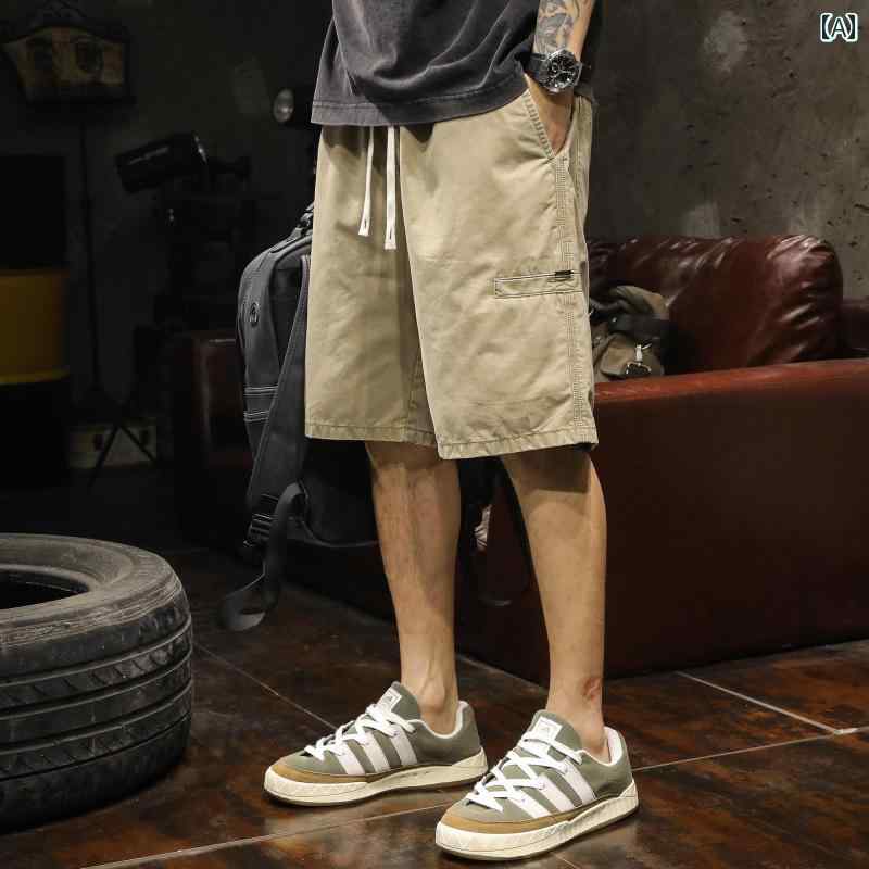 メンズ ファッション 服 オシャレ シンプル 大人 かっこいい 大きいサイズ ストリート 紳士服 カーゴ パンツ ゆったり 夏 綿 カジュアル ストレート レッグ ハーフ パンツ