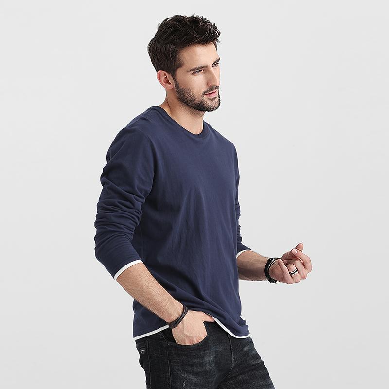 拉链 - メンズ ファッション 服 オシャレ シンプル 大人 かっこいい 大きいサイズ ストリート 紳士服 綿 長袖 T シャツ アメリカン レイヤリング トップス