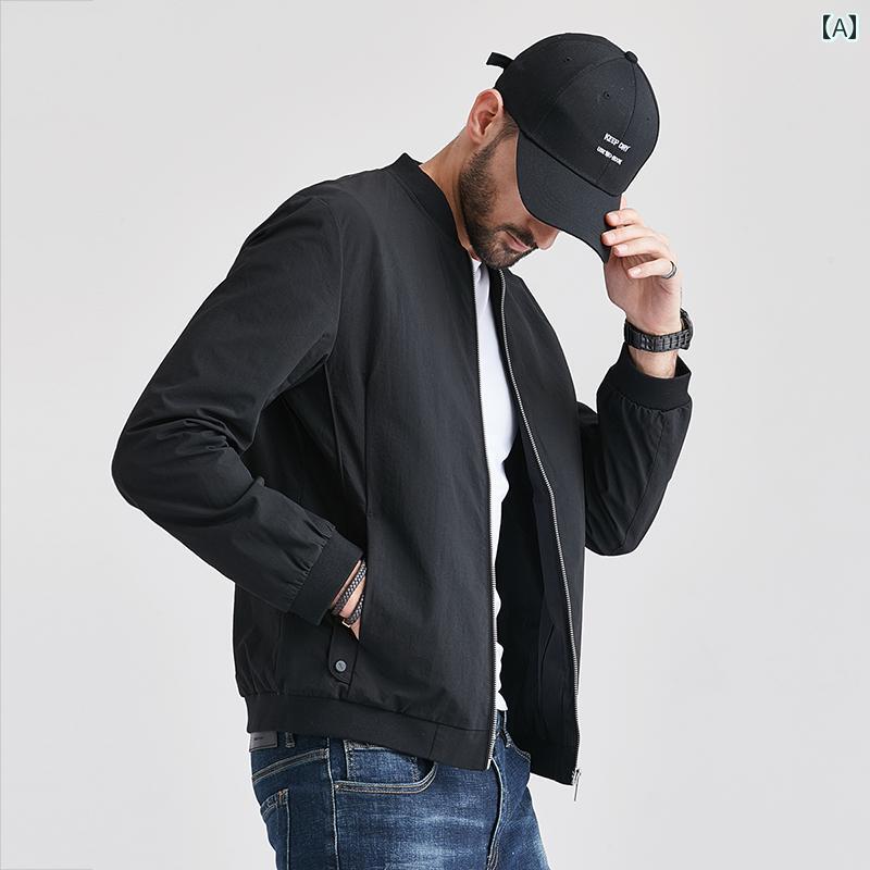 メンズ ファッション 服 オシャレ シンプル 大人 かっこいい 大きいサイズ ストリート 紳士服 春 カジュアル シンプル ベースボール カラー ジャケット