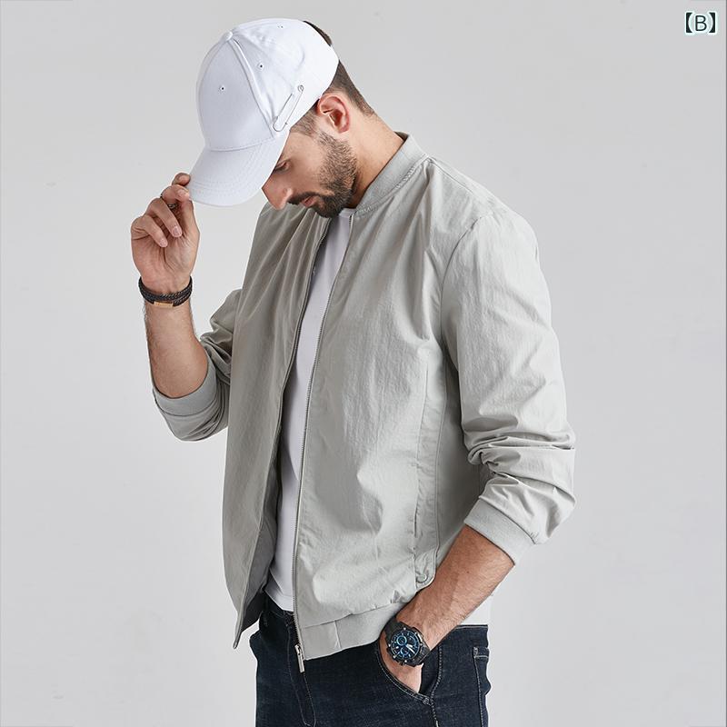 メンズ ファッション 服 オシャレ シンプル 大人 かっこいい 大きいサイズ ストリート 紳士服 春 カジュアル シンプル ベースボール カラー ジャケット