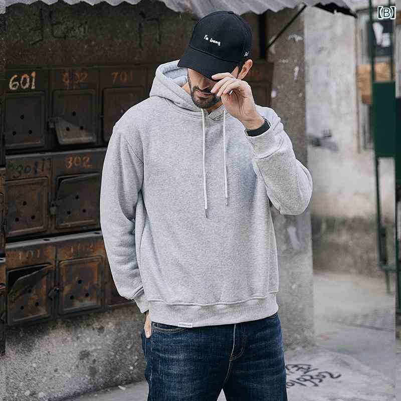メンズ ファッション 服 オシャレ シンプル 大人 かっこいい 大きいサイズ ストリート 紳士服 フリース フード スウェットシャツ 春 プルオーバー トップス カジュアル ジャケット