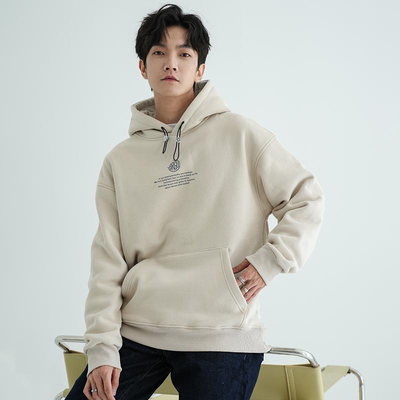 メンズ ファッション 服 オシャレ シンプル 大人 かっこいい 大きいサイズ ストリート 紳士服 400 グラム ヘビーウェイト フリー スプル オーバー ベルベット カジュアル フード スウェットシャツ