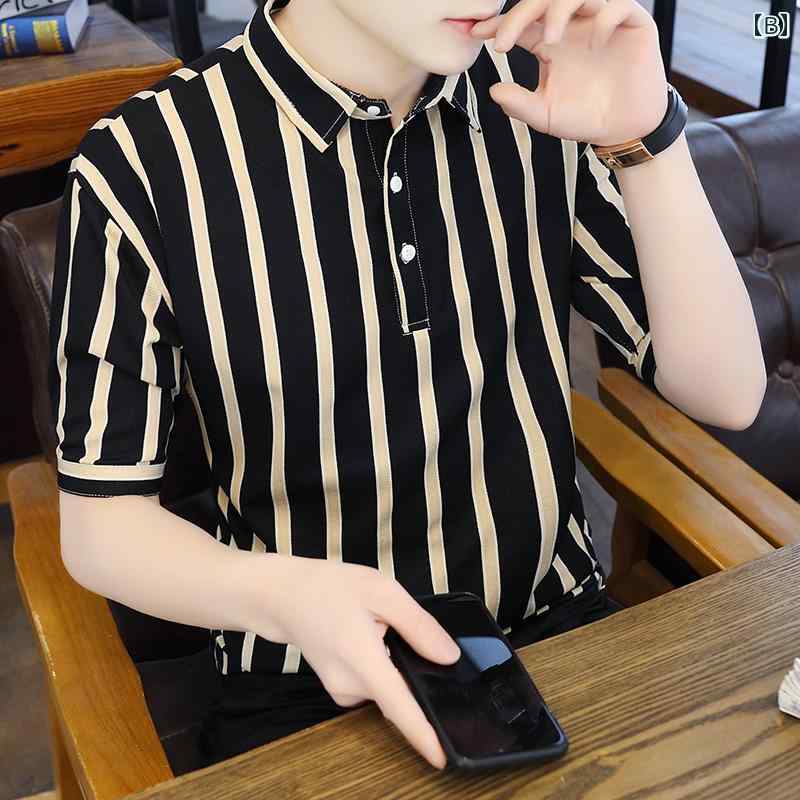 メンズ ファッション 服 オシャレ シンプル 大人 かっこいい 大きいサイズ ストリート 紳士服 襟 半袖 T シャツ 韓国スタイル 夏 トップス 服 ポロシャツ