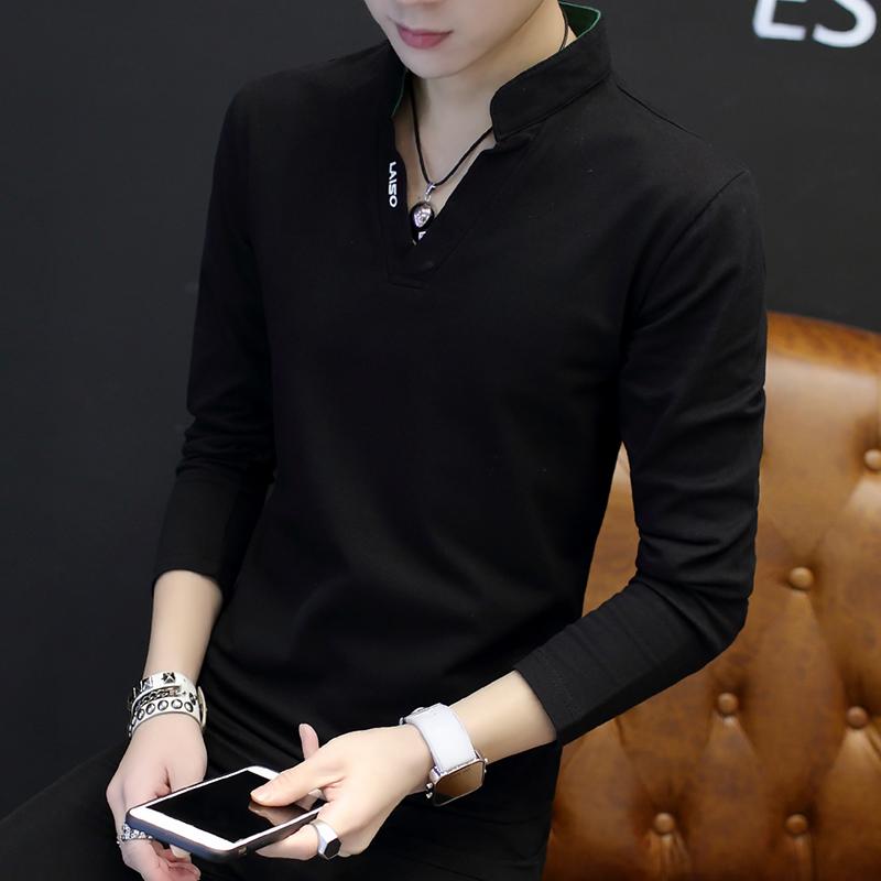 メンズ ファッション 服 オシャレ シンプル 大人 かっこいい 大きいサイズ ストリート 紳士服 T シャツ 長袖 Vネック トップス 春 韓国スタイル 半袖 レイヤリング スウェットシャツ