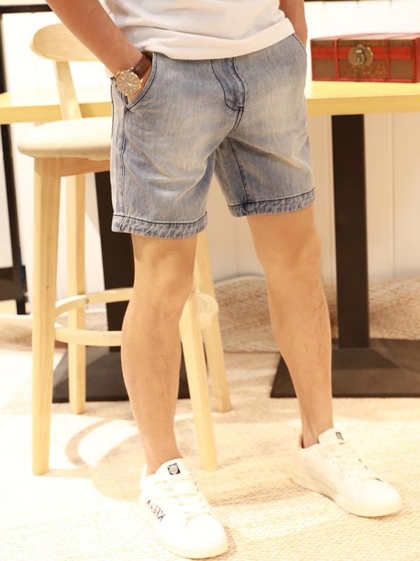 メンズ ファッション 服 オシャレ シンプル 大人 かっこいい 大きいサイズ ストリート 紳士服 夏 ファッション アメカジ ウォッシュド ライト ブルー デニム パンツ スリム ストレート(4.0)