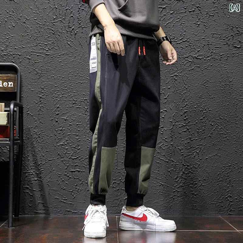 メンズ ファッション 服 オシャレ シンプル 大人 かっこいい 大きいサイズ ストリート 紳士服 カジュアル パンツ レッグ タイ ゆったり 夏 パッチワーク