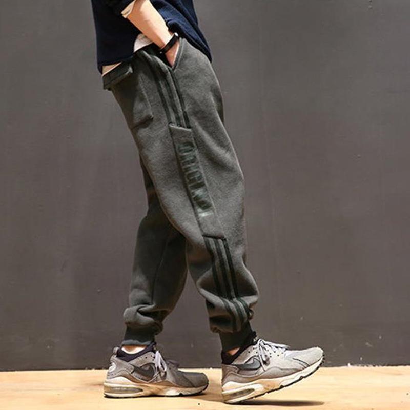 メンズ ファッション 服 オシャレ シンプル 大 かっこいい 大きいサイズ ストリート 紳士服 秋冬 厚手 スウェットパンツ フリースズボン レトロ カジュアル スポーツ パンツ(4)