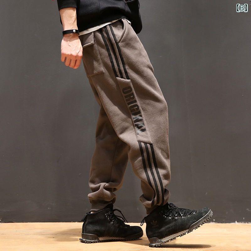 メンズ ファッション 服 オシャレ シンプル 大 かっこいい 大きいサイズ ストリート 紳士服 秋冬 厚手 スウェットパンツ フリースズボン レトロ カジュアル スポーツ パンツ 3