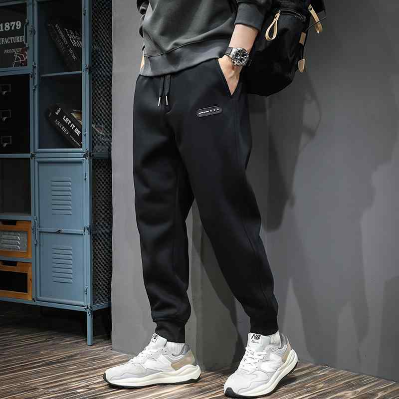 メンズ ファッション 服 オシャレ シンプル 大 かっこいい 大きいサイズ ストリート 紳士服 秋 スポーツ ズボン レッグ タイ ヘビー アメリカン 黒 カジュアル パンツ