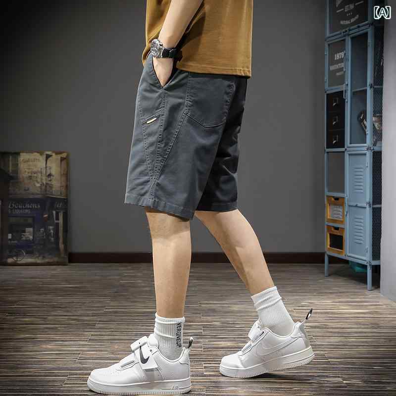 メンズ ファッション 服 オシャレ シンプル 大 かっこいい 大きいサイズ ストリート 紳士服 薄手 ミディアム パンツ カジュアル 五分丈 ハーフ 夏 カーゴ