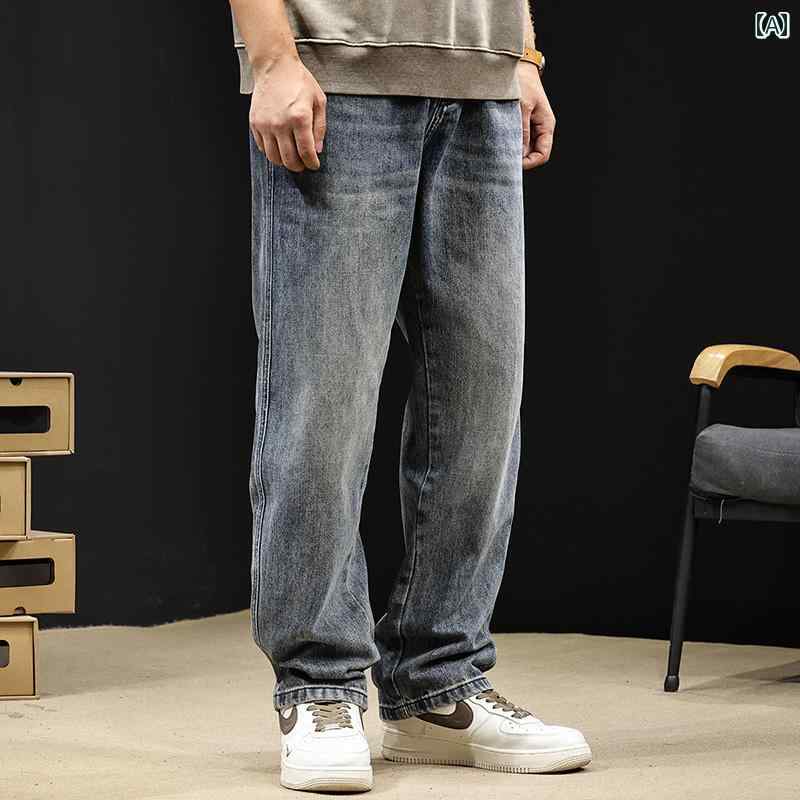 メンズ ファッション 服 オシャレ シンプル 大 かっこいい 大きいサイズ ストリート 紳士服 テーパード ストレート ジーンズ 秋 パンツ