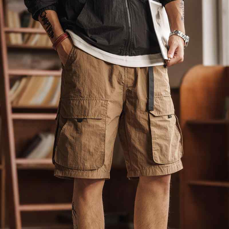 Cargo Shorts - メンズ ファッション 服 オシャレ シンプル 大 かっこいい 大きいサイズ ストリート 紳士服 アメリカン 冷感 カーゴ パンツ 夏 薄手 カジュアル パンツ 速乾 機能的 五分丈