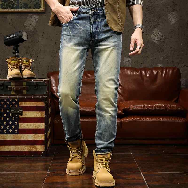 貼身褲 - メンズ ファッション 服 オシャレ シンプル 大 かっこいい 大きいサイズ ストリート 紳士服 クラシック アメリカン ウォッシュ加工 ジーンズ スリム ストレート カジュアル ロング パンツ