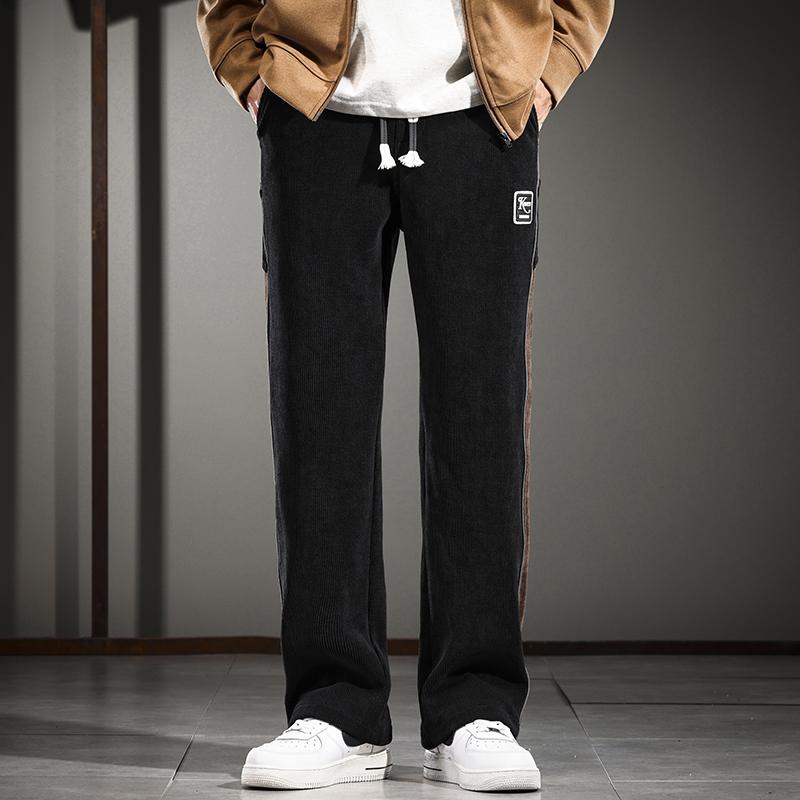 Rakuten - メンズ ファッション 服 オシャレ シンプル 大 かっこいい 大きいサイズ ストリート 紳士服 秋 ハイエンド シェニール カジュアル パンツ アメリカン ファッション ストレート ワイド レッグ