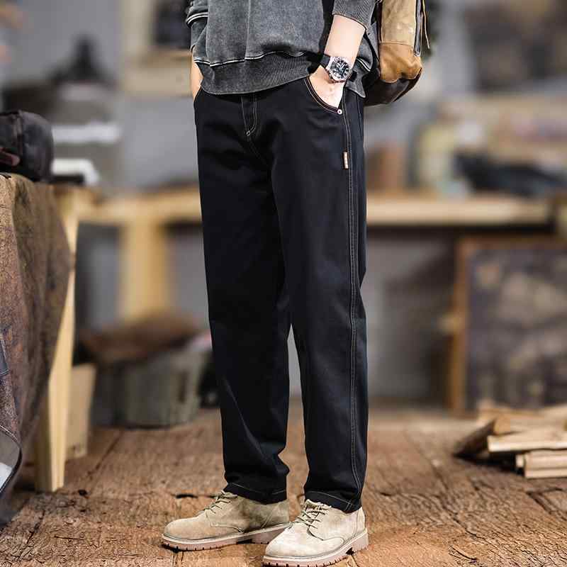 メンズ ファッション 服 オシャレ シンプル 大 かっこいい 大きいサイズ ストリート 紳士服 アメリカン レトロ 綿 厚手 春秋 ストレート カジュアル パンツ