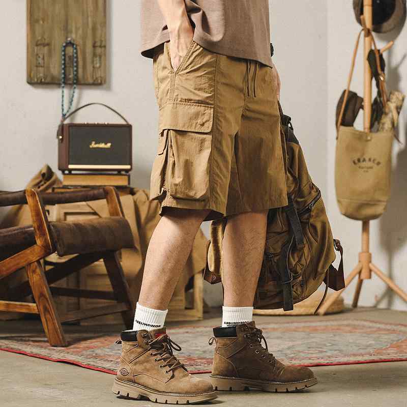 乐天商城 - メンズ ファッション 服 オシャレ シンプル 大 かっこいい 大きいサイズ ストリート 紳士服 アメリカン アウトドア カーゴ パンツ 夏 薄手 速乾 ハーフ パンツ カジュアル