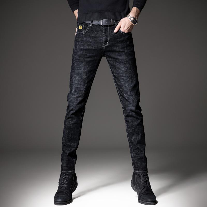 Slim-Fit Pants - メンズ ファッション 服 オシャレ シンプル 大人 かっこいい 大きいサイズ ストリート 紳士服 夏 薄手 ジーンズ 黒 韓国 スタイル スリムフィット カジュアル ロング パンツ