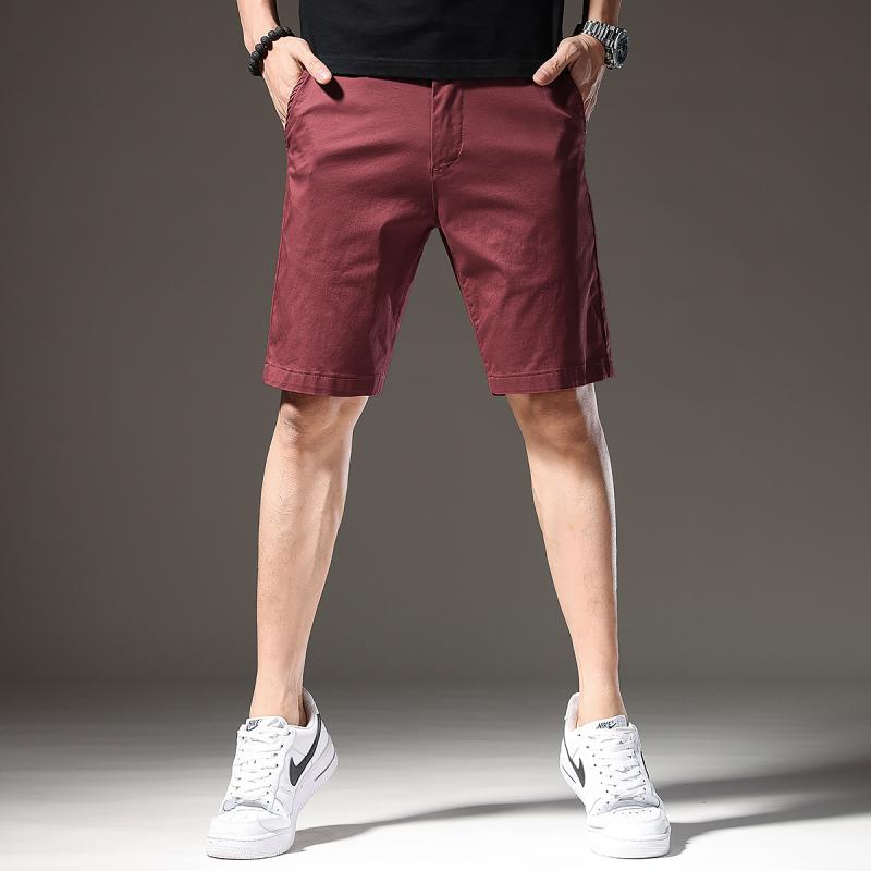 Half Pants, Shorts - メンズ ファッション 服 オシャレ シンプル 大人 かっこいい 大きいサイズ ストリート 紳士服 ワークウェア カジュアル パンツ 夏 薄手 アウターウェア バーガンディ 韓国 スタイル ストレート レッグ