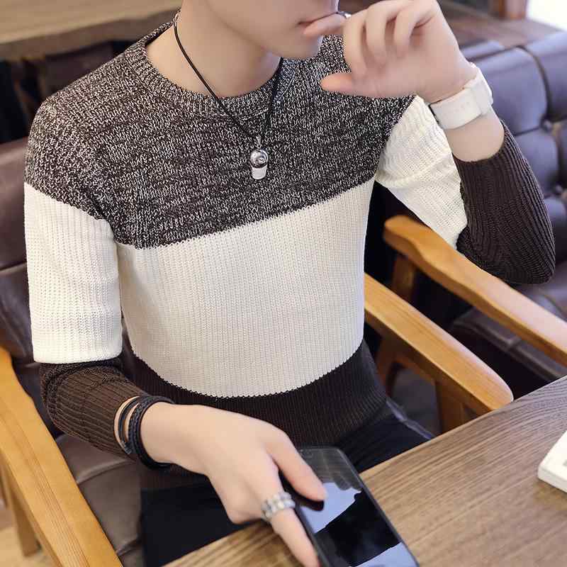 メンズ ファッション 服 オシャレ シンプル 大人 かっこいい 大きいサイズ ストリート 紳士服 セーター 韓国 スタイル ニット ラウンドネック 薄手 長袖 T シャツ レイヤリング