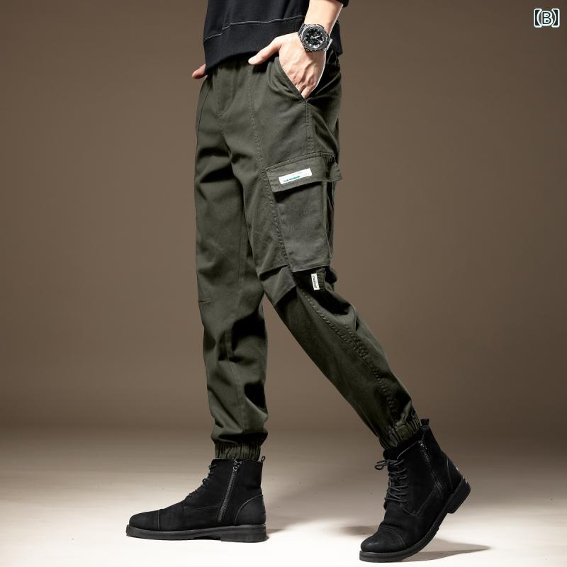 メンズ ファッション 服 オシャレ シンプル 大人 かっこいい 大きいサイズ ストリート 紳士服 ハイエンド アメカジ 春秋 黒 ストレート ロング パンツ