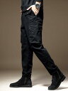 メンズ ファッション 服 オシャレ シンプル 大人 かっこいい 大きいサイズ ストリート 紳士服 アメリカン ヘビー マルチ ポケット カーゴ パンツ 春秋 ストレート ブラック アウトドア カジュアル ロング パンツ