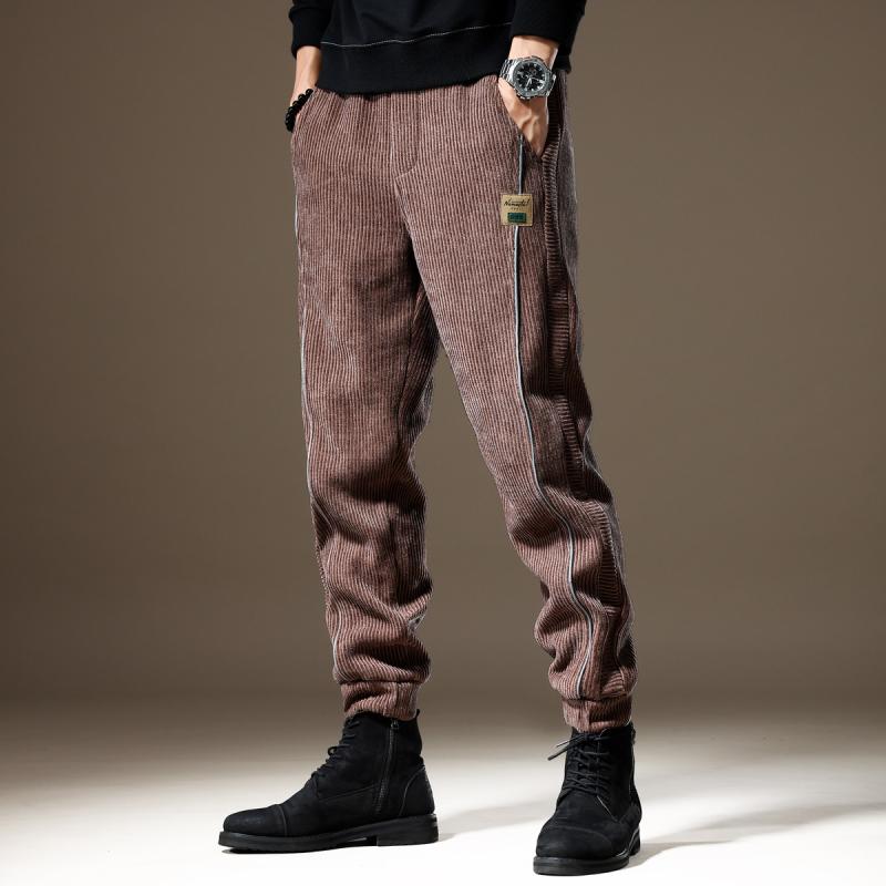 Pants - メンズ ファッション 服 オシャレ シンプル 大人 かっこいい 大きいサイズ ストリート 紳士服 春秋 ブラウン シェニール カジュアル パンツ ズボン コーデュロイパンツ