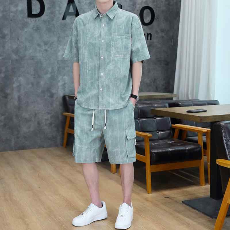 Rakuten - メンズ ファッション 服 オシャレ シンプル 大人 かっこいい 大きいサイズ ストリート 紳士服 半袖 シャツ サマー スーツ ツーピース ハイエンド シャツ カジュアル