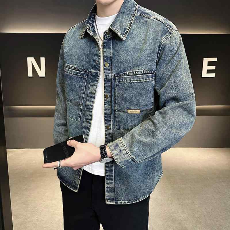 メンズ ファッション 服 オシャレ シンプル 大人 かっこいい 大きいサイズ ストリート 紳士服 シャツ デニム ジャケット 春秋 カジュアル 春秋服