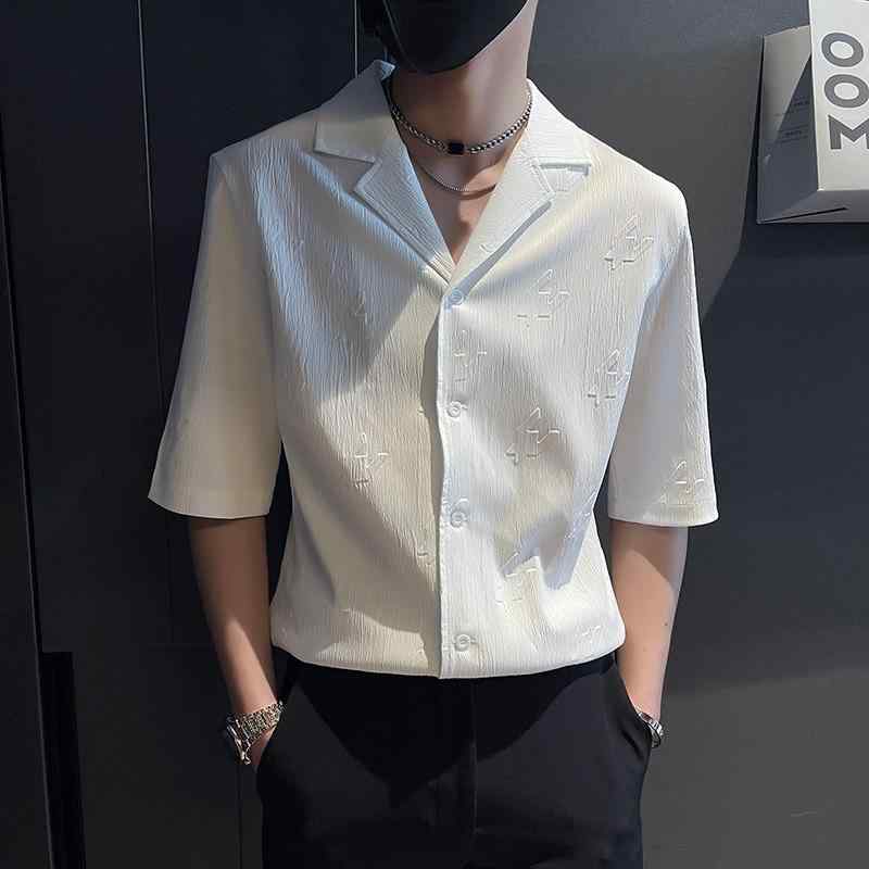 メンズ ファッション 服 オシャレ シンプル 大人 かっこいい 大きいサイズ ストリート 紳士服 夏 ファッション ハイエンド 冷感 半袖 シャツ カジュアル