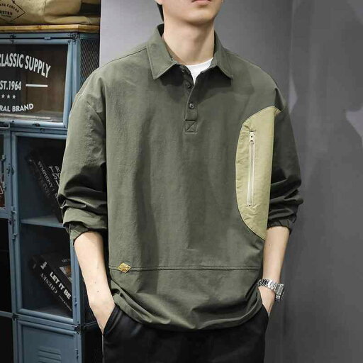 メンズ ファッション 服 オシャレ シンプル 大人 かっこいい 大きいサイズ ストリート 紳士服 ポロ カラー シャツ アメカジ 長袖 秋 ジッパー ポケット ジャケット メンズ ファッション 服 オシャレ シンプル 大人 かっこいい 大きいサイズ ストリート 紳士服 ポロ カラー シャツ アメカジ 長袖 秋 ジッパー ポケット ジャケット