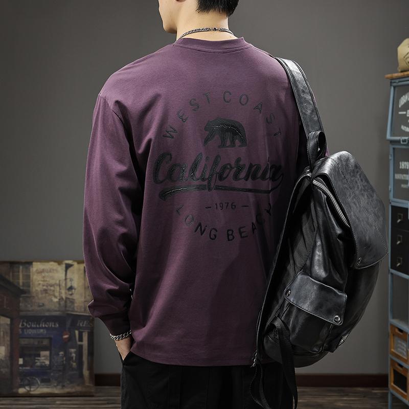 メンズ ファッション 服 オシャレ シンプル 大人 かっこいい 大きいサイズ ストリート 紳士服 アメリカン レトロ アウトドア 立体 プリント 長袖 T シャツ 秋 ヘビー ニット