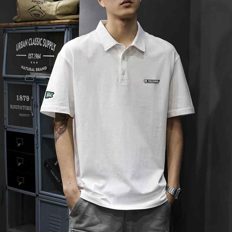 メンズ ファッション 服 オシャレ シンプル 大人 かっこいい 大きいサイズ ストリート 紳士服 アメリカン ヘビー コットン ホワイト ポロ シャツ 夏 半袖 T シャツ