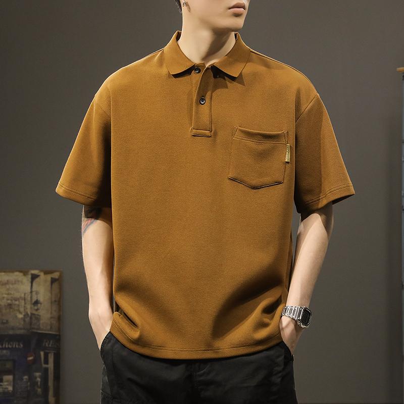 メンズ ファッション 服 オシャレ シンプル 大人 かっこいい 大きいサイズ ストリート 紳士服 アメリカン クラシック ヘビー ポロ シャツ 半袖 T ゆったり 夏