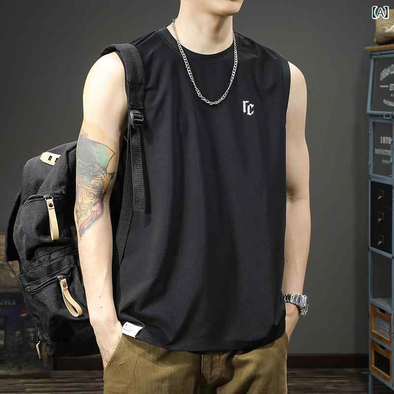 メンズ ファッション 服 オシャレ シンプル 大人 かっこいい 大きいサイズ ストリート 紳士服 夏 薄手 冷感 スポーツ ベスト アウトドア フィットネス カジュアル チョッキ 速乾 ノースリーブ T シャツ