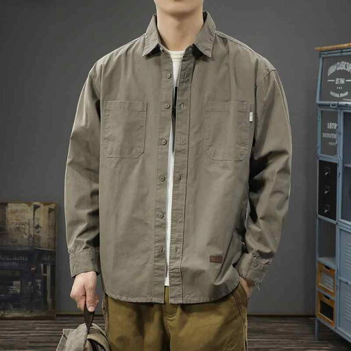 メンズ ファッション 服 オシャレ シンプル 大人 かっこいい 大きいサイズ ストリート 紳士服 秋 レトロ 綿 ワークウェア 長袖 シャツ ハイエンド ソリッドカラー カジュアル ジャケット メンズ ファッション 服 オシャレ シンプル 大人 かっこいい 大きいサイズ ストリート 紳士服 秋 レトロ 綿 ワークウェア 長袖 シャツ ハイエンド ソリッドカラー カジュアル ジャケット