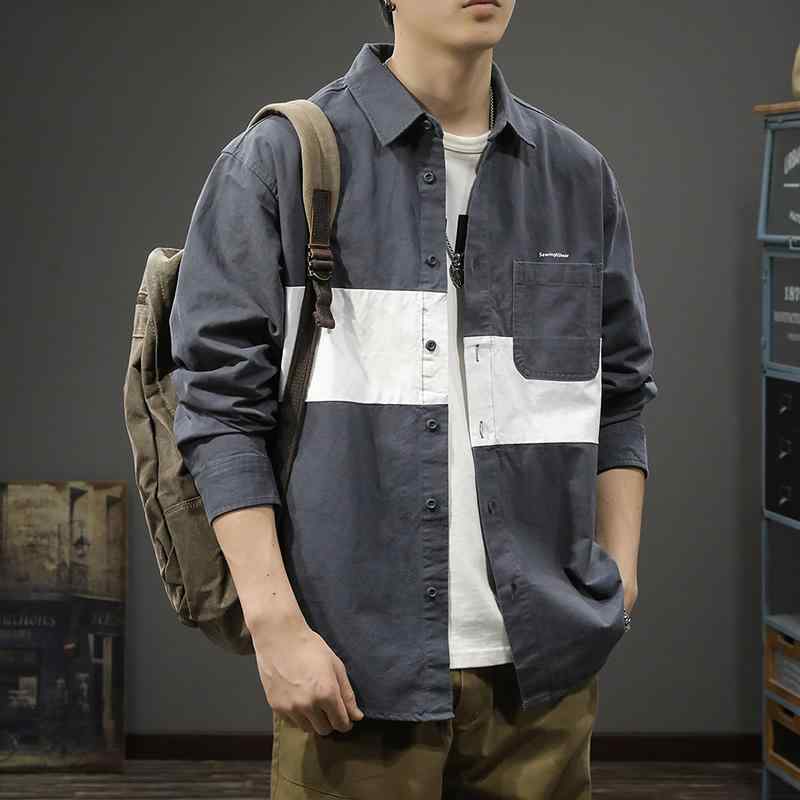 乐天商城 - メンズ ファッション 服 オシャレ シンプル 大人 かっこいい 大きいサイズ ストリート 紳士服 アメリカン 綿 長袖 シャツ 秋 カジュアル ハイエンド ジャケット